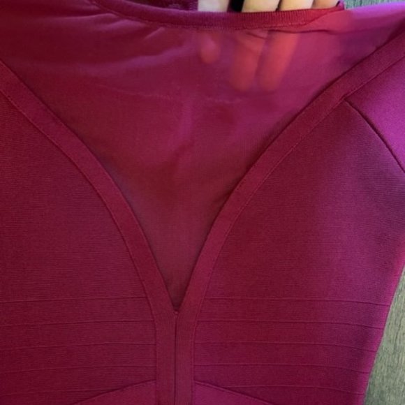 BEAUTIFUL RASPBERRY PINK MARCIANO BODYCON DRESS - Picture 3 of 5